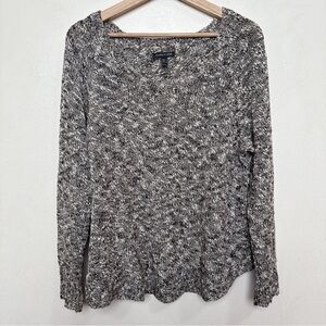 Eileen Fisher Womens Xlarge Marble Chunky Knit Linen Sweater